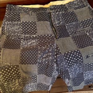 Patchwork Patterned Shorts Engineered Garments Size 34